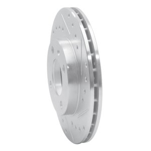 Audi 4000 Brake Rotor (1) - Front Right - R1 Concepts - Drilled & Slotted - Silver - `80-`08